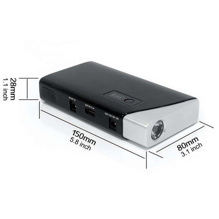16800mAh Multi-Function Power Pack - Jump Starter, Flashlight, USB 5V, DC12-16-19V