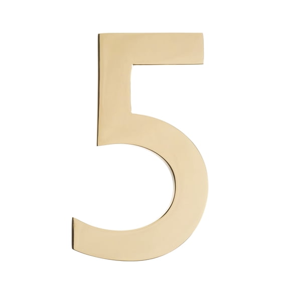Architectural Mailboxes 3585PB-5 House Number 5, Polished Brass - 5 in.
