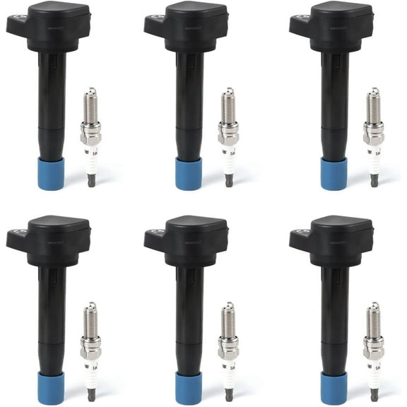 POLARPRA UF603 Ignition Coils Pack & Iridium Spark Plugs Compatible with Honda Acura RL TL TSX Accord Crosstour Odyssey 3.5L 3.7L V6 Replace# 5C1681 E1103 52-2036 IC693 C1624