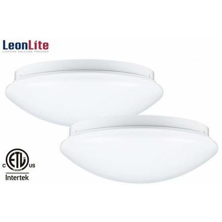 LEONLITE 2 Pack 12 Inch 16W LED Flush Mount Ceiling Light, 3000K Warm (Best Led Flush Mount Ceiling Lights)