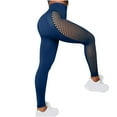 thumbnail image 5 of Tuphregyow Women High Waisted Mesh Elastic Yoga Pants Booty Lifting Leggings Slimming Yoga Pants Scrunch Butt Yoga Capris Comfy Trinity Buttery Yoga Capris Solid Navy L, 5 of 6