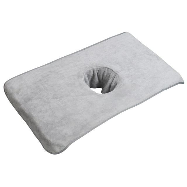 Tachiuwa Serviette de Table de Massage Oreiller de Visage Serviette avec Trou Lavable Réutilisable Protecteur de Peau Gris Clair