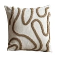 thumbnail image 2 of Throw Pillow Cover Minimalist Line Embroidered 17.71 Inch Cushion Case for Sofa Bed Living Room Bedroom Neutral Home Decor Modern Boho Farmhouse Pillow Cover Clean Layered Look Decorative Pillow Case, 2 of 6