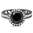 thumbnail image 4 of Rag Jewels 2.10Ct Round Cut Black Diamond Engagement Wedding Band Ring 14K Black Gold Plated 925 Sterling Silver For Women's -8, 4 of 5