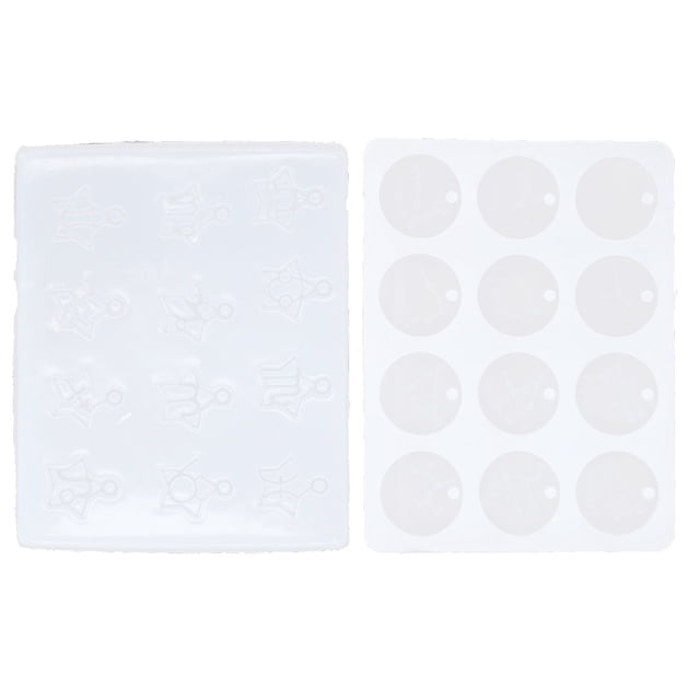2pcs Fondant Molds 12 Signs Round Soft Elastic Reusable Inadhesive Design Silicone Chocolate Cake Mold for Baking