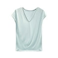 thumbnail image 2 of Tawop Women Shirts Womens Tee Shirts Solid V Neck Sleeveless Tank Thin Blue L, 2 of 5