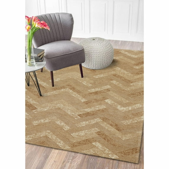 LR Home Jewel Flat Woven Chevron 7 Ft. 8 In. x 9 Ft. 9 In. Beige Area Rug