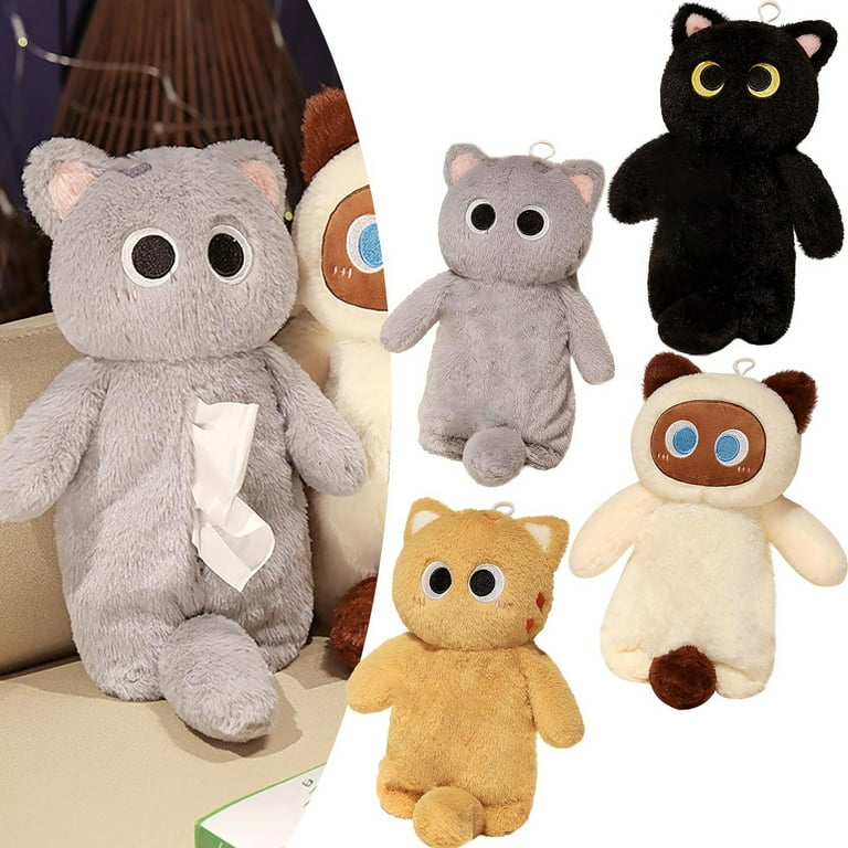 Woahu Cute Cartoon Animal Cat Tissue Box Cover Plush Tissue Holder
