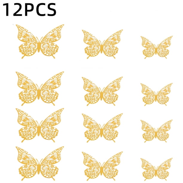 Pegatinas decorativas de mariposas huecas para pared | Decoración DIY para el hogar: sala de estar, dormitorio, guardería y oficina