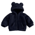thumbnail image 3 of MKOSPLRT Kids Plush Sherpa Fleece Full-Zip Hooded Teddy Winter Jacket Warm Fuzzy Fleece Outerwear with Pocket 0-6 Years, 3 of 7