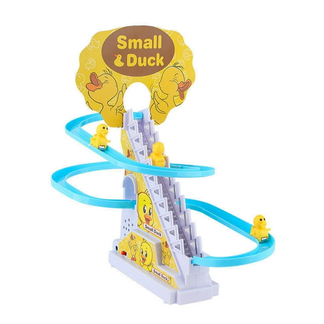Subir escaleras juguete pato pequeño lindo ejercicio cerebral carril deslizante educativo juguete de interacción familiar 9 patos