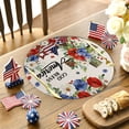 thumbnail image 2 of MIZHONA 4th of July Round Placemats Set of 6,Floral American Flag Independence Table Place Mats 14 inch, 2 of 5