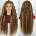 thumbnail image 3 of Highlights - Deep Wave Frontal Wigs, 13x6 Hd Brown Lace Human Hair Wigs, Glueless, Ready To Wear for Women, 3 of 5