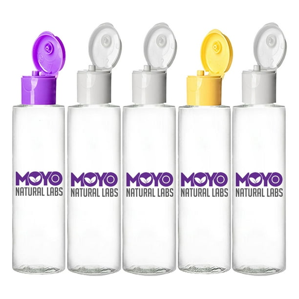 Moyo Natural Labs 3.4 Oz Plastic Clear Flip Cap Empty Travel Bottle Kit (Pack Of 5) - Walmart.com