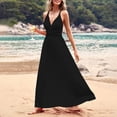 thumbnail image 6 of Warop Women's Backless Halter Neck Maxi Dress Sleeveless Tie Flowy Beach Vacation Dress Summer Trendy Solid Color Clothes, 6 of 9