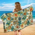 thumbnail image 3 of XYZCANDO Boho Florals Car Seat Towel Sweatproof Yoga Towels Blanket for Post Gym Workout Running Swimming Beach and Hiking Non Slip Backing Sweatproof Cushion Protector, 3 of 7