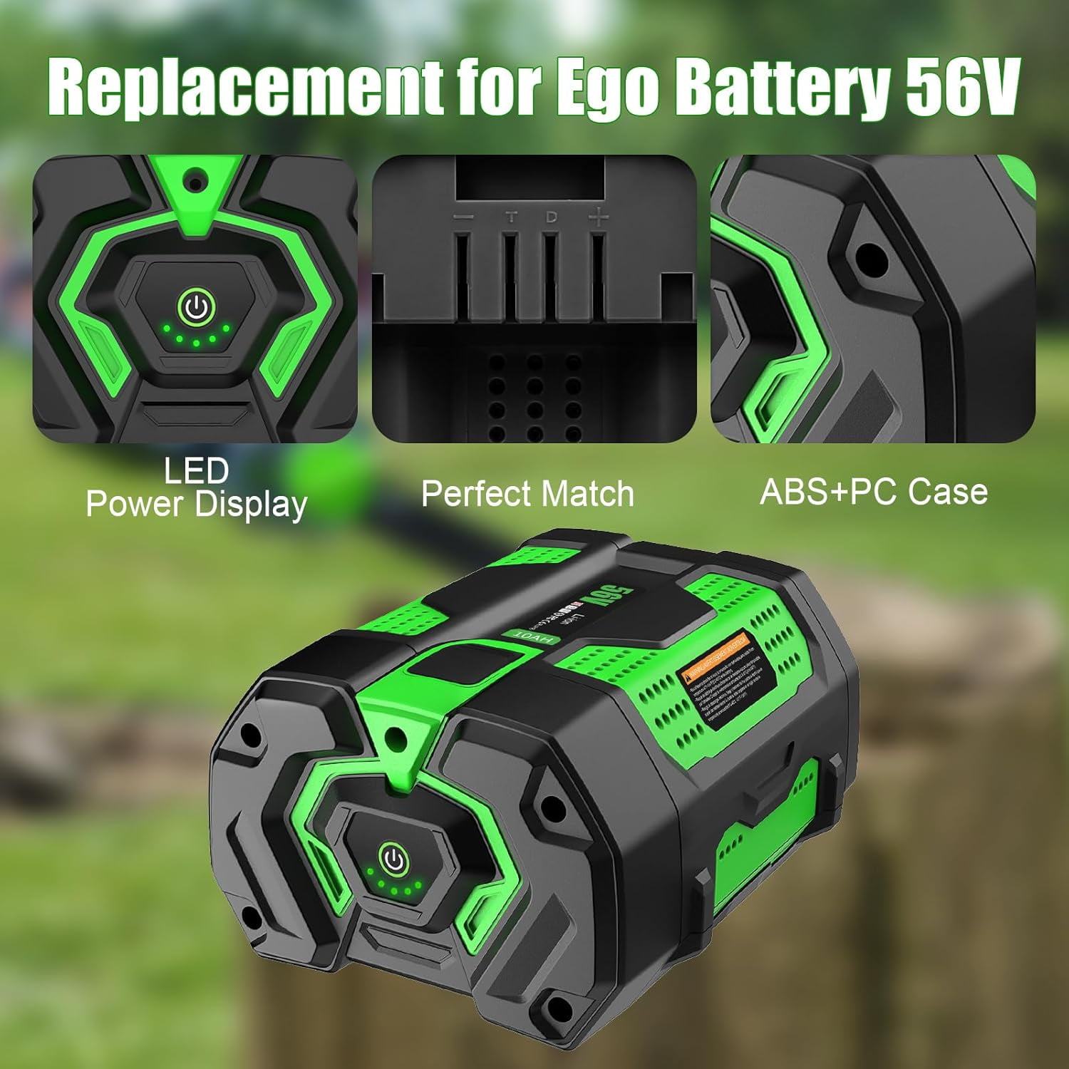 10.0Ah Replacement for EGO 56V Battery, 10000mAh Lithium Ion Battery Compatible with All Power 56V CS1604 CS1804 CS1403 LB6504 LB5804 LB6500 HTA2000 PH1400 Tools