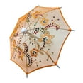thumbnail image 4 of THY COLLECTIBLES Pack of 6 Mini Lace Umbrella Parasols with Sequins - Delicate Dolls Size Decorative Small Umbrella for Weddings, Baby Showers, Parties and Events - 11.6 inch Diameter Orange, 4 of 8