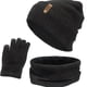 thumbnail image 3 of Conjunto de 3 gorros, bufandas y guantes de punto para hombre y mujer, gorros de invierno para el cuello. gris entumecido, 3 of 5