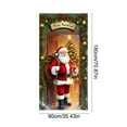 thumbnail image 3 of FastXmas 35 X 71" Inch Christmas Door Cover Christmas Pendant Backdrop Santa Snowman Door Curtain Cloth Polyester Xmas Door Cover Christmas Door Decorations for House Wall Door Home Party Supplies, 3 of 6