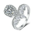 thumbnail image 2 of Anillo de plata S925 Simulación de mesón de moda con personalidad para mujer Propuesta de diamante en forma de anillo de bodas con diamantes mosant, 2 of 5