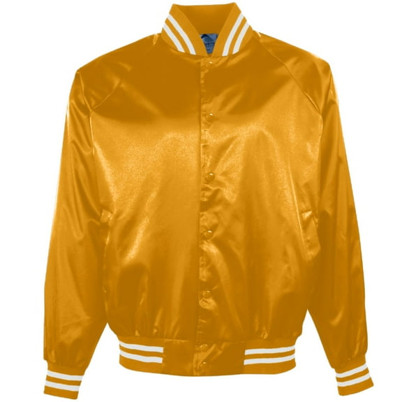 Satin Baseball Jacket Striped Trim