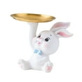 thumbnail image 2 of Sunjoy Tech Rabbit Figurine Tray Multifunctional Handmade Decoration Resin Adorable Rabbit Desk Storage Tray Living Room Supply, 2 of 7