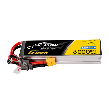Tattu 6000mAh 3S 11.4V 15C G-Tech LiPo Battery Pack with XT60 Plug