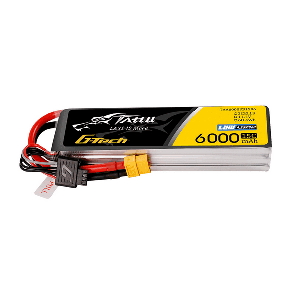 Tattu 6000mAh 3S 11.4V 15C G-Tech LiPo Battery Pack with XT60 Plug