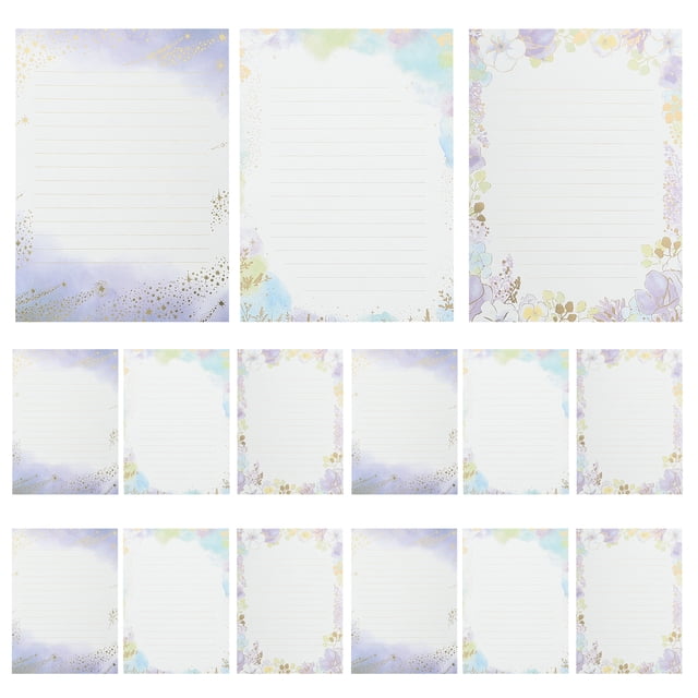 24 Sheets Stationary Letter Paper Set A5 Cute Colored Gold Foil Stamping Fancy Lined Stationery Writing Papers For Writing Letters Scrapbook Poem Crafts Wedding Invitation Printing Supplies