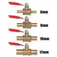 6/8/10/12mm Hose Barb Inline Brass Water/Air Line Shutoff Ball Valve