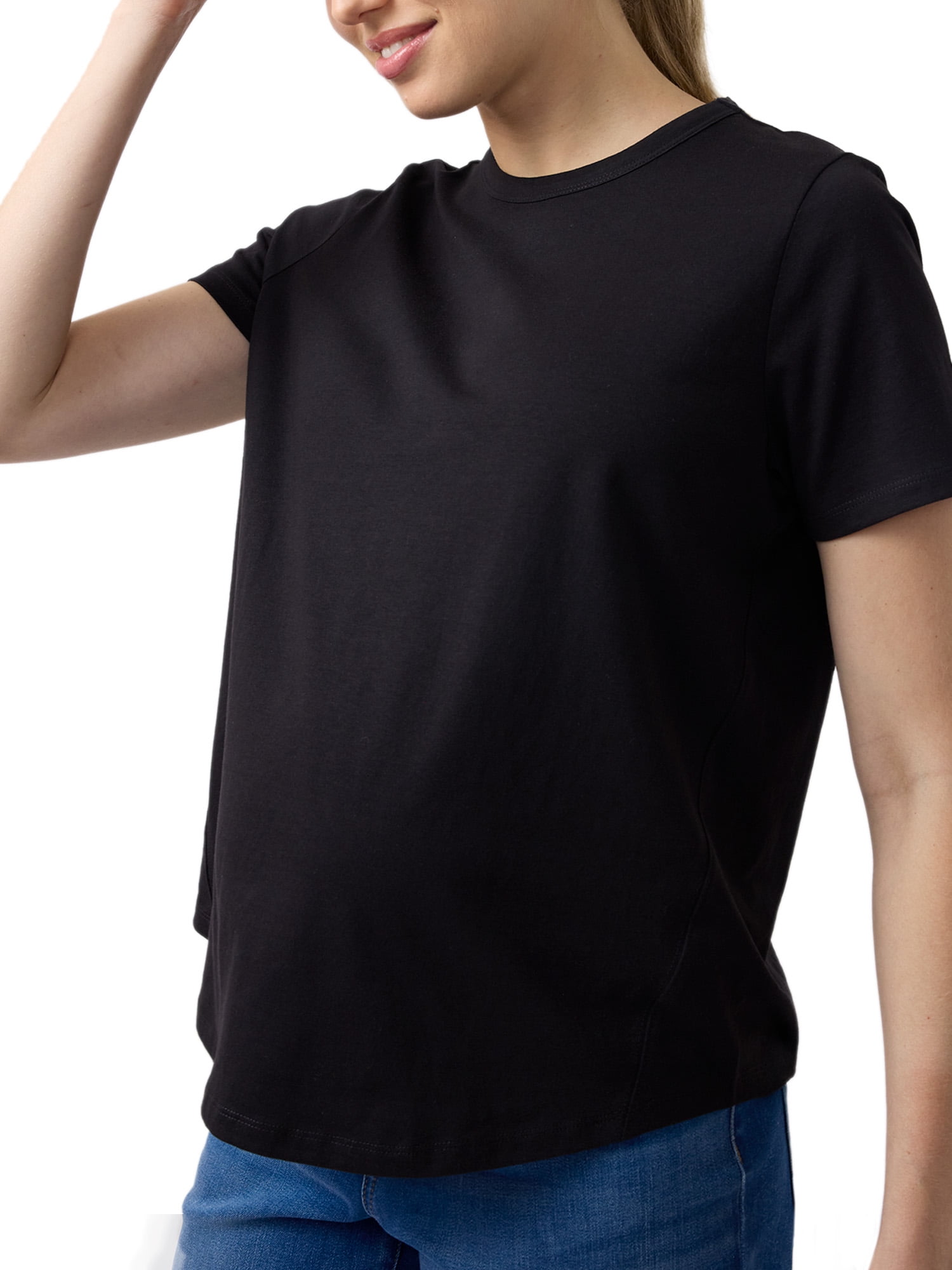 Ingrid & Isabel For Every Belly Women's Maternity Short Sleeve Relaxed Crew Tee, Sizes S-XXL