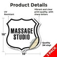 thumbnail image 2 of Massage Studio (2 Pack) 18 inch X 18 inch Shield Shaped Heavy Duty 3.2 mil Vinyl Decals Weather Resistant Made in the USA, 2 of 5