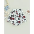 thumbnail image 4 of Blotona Newborn Baby Jumpsuit Fall Winter Clothes Cow Print Hooded Sweatshirt Romper Long Sleeve Onesie Shirt Western Hooded Rompers for Boy Girls(Blue , 0-24 Months ), 4 of 7