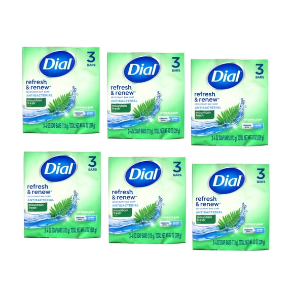 Dial Bar Soap Mountain Fresh 3 C ount (4 OZ) - 6 Pack