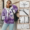 thumbnail image 6 of COEQINE Women's Fashion Hoodie Oversized Sweatshirts Christmas Tree Snowman Black Print Full Zipper Y2K Jacket Lights Pattern Long Sleeve Casual Wear Fall Tops with Pockets, XL, 6 of 7