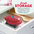 thumbnail image 2 of Wafflera Dash Mini Waffle Maker 10 cm 350W Color Rojo Modelo 460001, 2 of 5