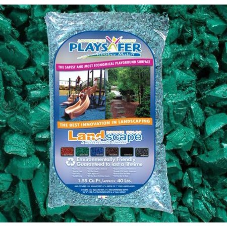Playsafer Green Rubber Mulch 77 Cu. Ft. - 2000 Lbs. Pallet - 50 Bags