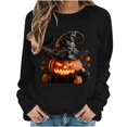thumbnail image 3 of Jsaierl Halloween Sweatshirts for Women Plus Size Pumpkin Graphic Pullovers Fall Loose Fit Round Neck Long Sleeve Sweater Tops Halloween Clothes, Sizes S-2XL, 3 of 7