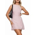 thumbnail image 2 of Women'S Dress Stripe Summer Sleeveless Summer Casual Mini Dresses Pink S, 2 of 10