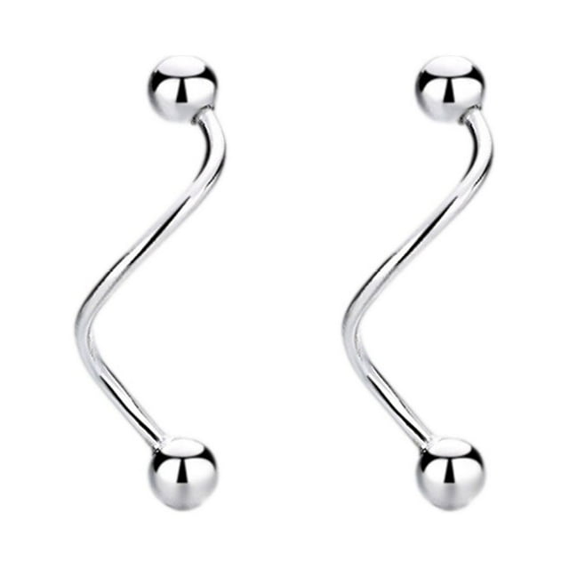 Guardurnaity Pendientes de tuerca de plata 925 en espiral para mujer, joyería para Piercing de boda, elegante, exquisita, personalizada, para novia Ropa, zapatos y accesorios Miscelánea