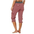 thumbnail image 2 of Gerichy Women's Cargo Capris Hiking Lightweight Quick Dry Summer Outdoor Casual Travel Pants with Pockets Women Drawstring Cargo Pants With Pocket Elastic Capri Joggers Outdoor Hiking Pants, 2 of 5