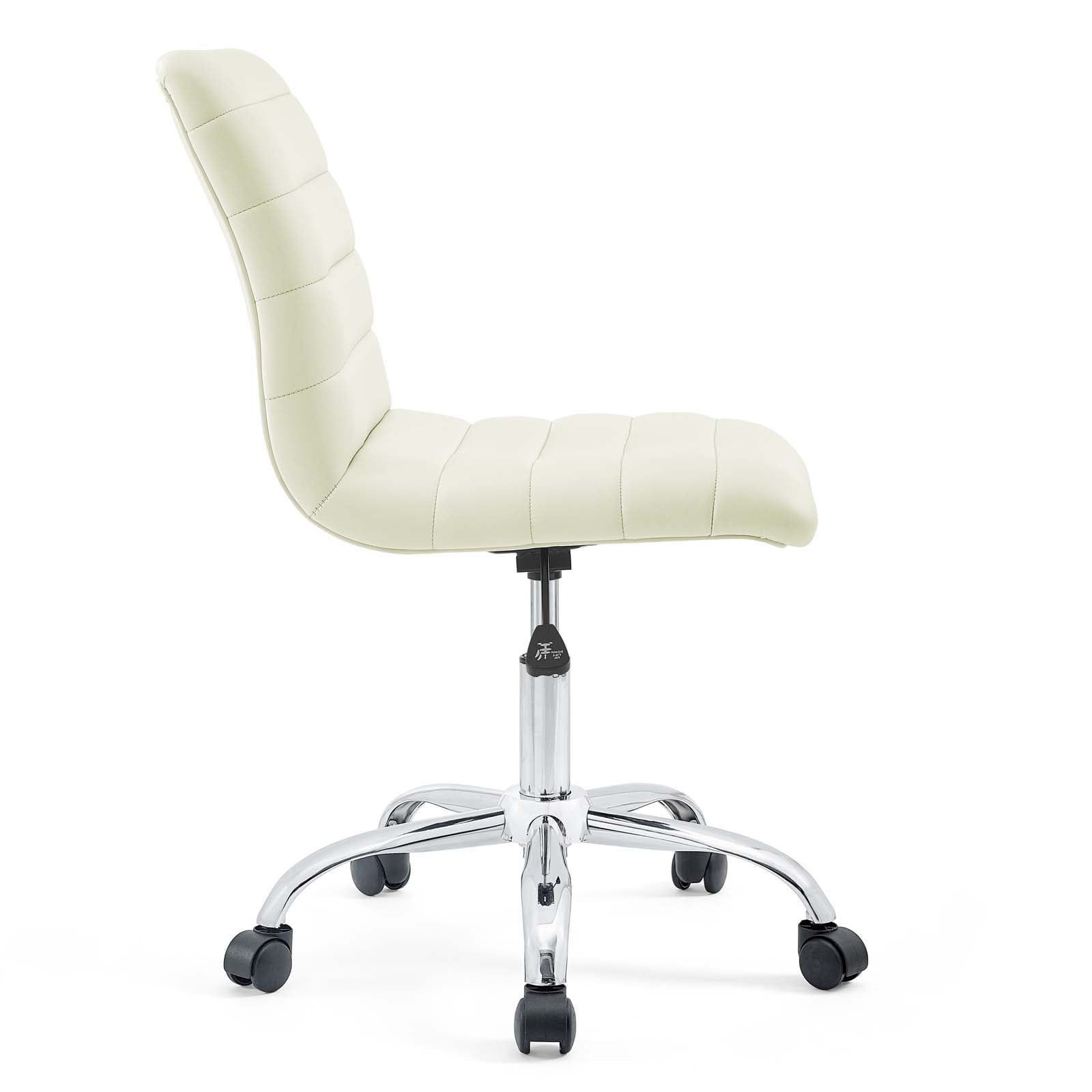 Modway Ripple Modern Vinyl Armless Mid Back Office Chair in White