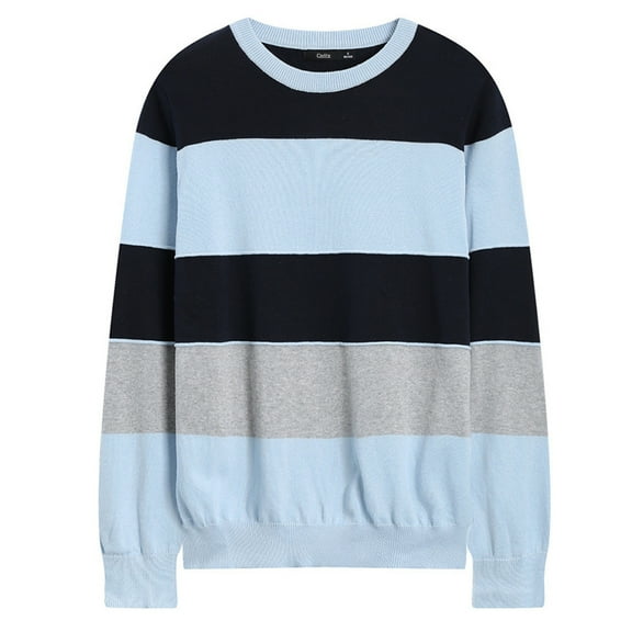 Czdix Sweaters, Mens Crewneck Sweater Knit Striped Pullover Sweaters Textured Knitwear