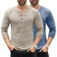 thumbnail image 6 of COOFANDY Men's 2 Pack Henley Shirts Long Sleeve Slim Fit Casual T-Shirt Lightweight Button Soild Basic Tees, 6 of 10