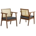 thumbnail image 5 of Modway Thera Vegan Leather and Cane Accent ArmchairsSet of 2 in Walnut Black, 5 of 10