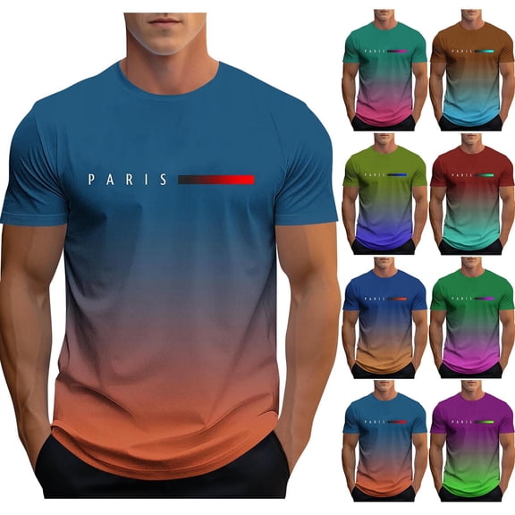 Wavsuf Graphic T Shirts Men Tees Short Sleeve Fashionable Button T Shirt Light Blue Size 3XL