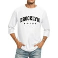 thumbnail image 1 of T-Shirts for Man 3/4 Sleeve Comfortable Crewneck Graduated Color Fit White Men's Fall Clothing size M, 1 of 4