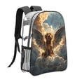 thumbnail image 3 of Kdxio Cloud Rainbow Winged Dog Clear Backpack, Transparent Bookbag for School for Women Men, Capacity Clear Bag for College, Travel, 3 of 7