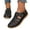 Black, variant on Closed Toe Work Sandals for Women 2025 Spring Summer Leather Non Slip Gladiator Flats Walking Shoes